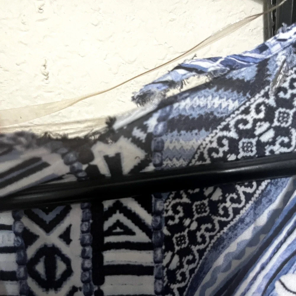 Seafolly Australia Swim Coverup Blue white Beach Boho‎ Womens O/S